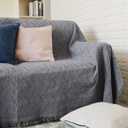 AIVIA Armless Loveseat Cover Sheet Blanket, Anti Slip Throw Cushion Covers for Armless Couches, 1 Cushion Love-Seat Furniture Decor Slipcovers Protector for Dogs Cats 71"x91" Dark Gray