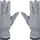 2 x Heat Logic Thermal Winter Gloves, Touchscreen Compatible with Fleece Lining For Cold Weather, Water-Resistant Hiking Gloves (Gray, S)