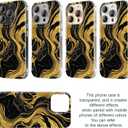 Compatible for iPhone 16 Pro Max 6.9 Case Glitter Black Gold Quicksand Shockproof Black Elegant Phone Cover for Lady Boss
