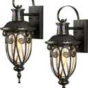 VIANIS Outdoor Motion Sensor Light, Dusk to Dawn Outdoor Light Fixtures, 2 Pack Outside Lights for House, Anti-Rust Bronze Outdoor Wall Lights for House, Garage, Entryway, Seed Glass, Vintage Style (2 Pack Oil-Rubbed Bronze)