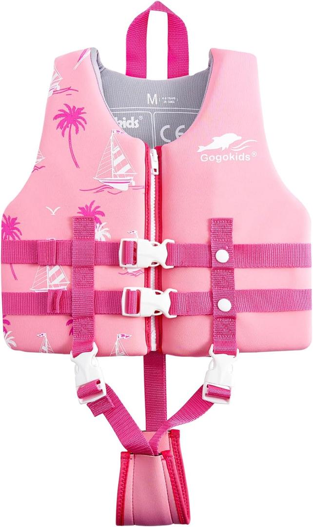 Gogokids Toddler Swim Vest, Kids Floaties  Boys & Girls Buoyancy Jacket for Pool & Beach, Fits 2-8 Years / 22-60 lbs (Sailboat)