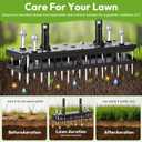 Manual Lawn Aerator, All Metal 21 Tines, Self-Clean | Heavy-Duty All Metal, Spring-Loaded Self-Clean, Adjustable Height for Garden, Lawn, Yard