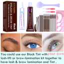 Lash T-i-n-t Kit Black, 15ml Eyelash D-y-e, Full Brow T.i.n.t. Set With Tools, DIY Eyelash Eyebrow T-i-n-ting Makeup At Home, Be Voluminous And Energetic For 6 Weeks(Black Stain Mascara Look)