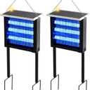 Qualirey 2 Pcs Solar Bug Zapper Outdoor Waterproof Mosquito Zapper with 3000v High Powered Rechargeable Electric Mosquito Killer with Grounding Bracket Fly Insect Trap for Patio Garden
