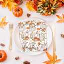 200 PCS Thanksgiving Pumpkin Napkins - 3 Ply Heavy Duty Fall Pumpkin Paper Napkins - Thanksgiving Disposable Hand Towels Napkins for Friendsgiving Table Decor Party Supplies