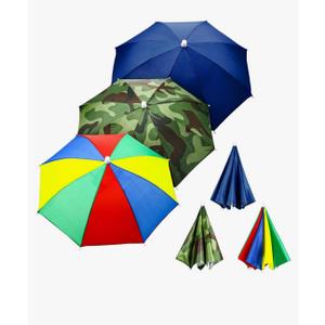 3 Pieces Rainbow Umbrella Hats Camouflage Fishing Cap Beach Umbrella Headband