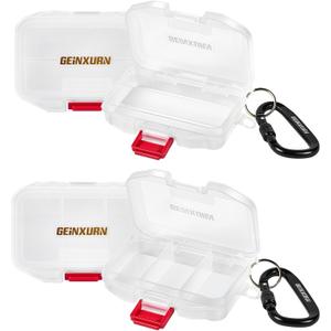 Geinxurn Small Parts Organizer, 4Pcs Plastic Transparent Portable Tools Boxes with Dividers for Small Accessories Storage Cases