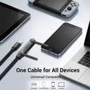 Invisible Holder Charger Cable, 240W PD Fast Charging Cable for Desk, USB-C to USB-C & USB to USB-C Cable 4.9 FT with 360 Adjustable Metal Stand, 2 in 1 Holder Charger for Gaming, Office, Home