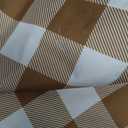 Smiry Picnic Table Cloth 2 Pack, Waterproof Elastic Fitted Tablecloths for 6FT Rectangle Tables, Washable Polyester Buffalo Plaid Tablecloth for Camping, Dining & Outdoor (Khaki & White, 30" x 72")