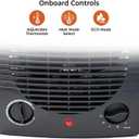 Comfort Zone Indoor Space Heater, Portable, Fan Forced, Electric, Adjustable Thermostat, Overheat Sensor, Safety Tip-Over Switch, & Stay Cool Housing, Ideal for Home, Bedroom, Office, 1,500W, CZ35EBK