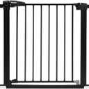 Babelio Metal Baby Gate, 29-48'' Auto Close Easy Install Dog/Pet Barrier, Extra Wide Walk Thru Child Safety Door, Pressure Mounted for Doorways & Stairs, with Y Spindle Rods, Black