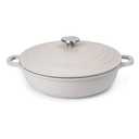 nuovva Non-Stick Aluminium Pot with Lid – Sturdy Shallow Dutch Oven – Casserole Pot with Ergonomic Handles – Oven Safe Cooking Pot – 5.5 -Quart, 12 Inch, Grey