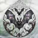 Bat Stained Glass Christmas Ornaments - Perfect for Holiday Party, Window & Tree Decor