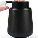 Bosilunlife Ceramic Foaming Soap Dispenser - 12Oz Matte Black Foam Hand Soap Dispenser Bathroom Countertop Kitchen Dish Soap Pump Dispenser Liquid Wash Dispenser for Bathroom