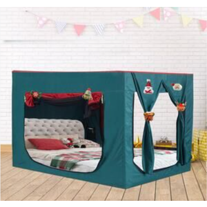 DOLEMODUO Bed Tent, Breathable Blackout Twin Bed Canopy, Sleeping Tents Dream Ten with Three Doors to Create Private Apace for
Kids and Adults