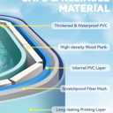 HeySplash Foldable Pool, Non-Inflatable Swimming Pool with Rigid Puncture-Proof Hard Composite Board, Kiddie Pool Outdoor Pool, Adults & Kids Pool for Backyard Garden Dog Pool 114"70"19", Ice Blue