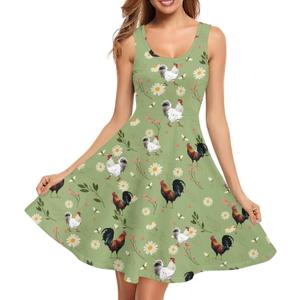 Renewold Womens Sleeveless Tank Dress with Pockets, Casual Scoop Neck A-Line Sundress for Summer, Travel and Vacation, XL