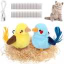 2 PCS Cat Toys, Flapping Bird Cat Toy(No Flying), Interactive Catnip Toy with Catnip Bags, Chirping Enrichment Moving Wings Dog Cat Kitten Toys, Flappy Flying Pets Toy for Indoor(Oriole&Bluebird)