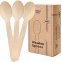 Pantry Value [100 Count] Wooden Spoons Disposable, Splinter-free Biodegradable Spoons, Eco-friendly, Compostable Utensils for Outdoors, Parties, and events