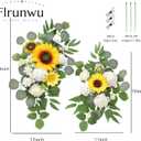 Artificial Flowers Decorations Pack of 2,Centerpieces for Wedding Reception Backdrop Decoration, Floral Decor Wall Home Entryway Outdoor Decorations (Sunflower)