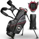 14 Way Full Length Divider Golf Bag Stand, Heavy Duty Carry Bag with Rain Hood, Multiple Pockets, Padded Handle and Strap, Lightweight Golf Bag for Men and Women