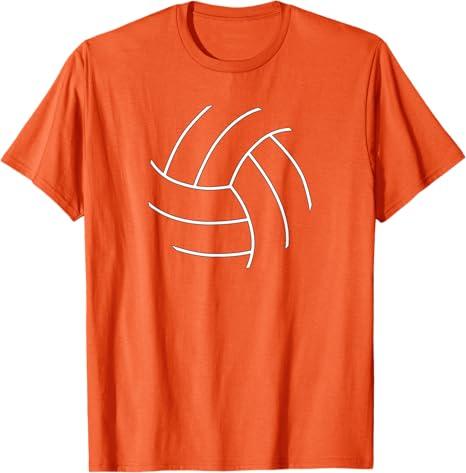 Plain Volleyball Seams Volleyball Player T-Shirt, L, Orange