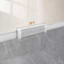 Upgraded 2 FT Baseboard Heater Cover with Left and Right Endcaps, Galvanized Steel Easy Slip-On Heater Cover for Replacing Old and Rusty Looking Electric and Hydronic Base board Heat Covers