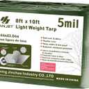 Heavy Duty Tarp Waterproof Outdoor Tarps Multi-Purpose Tear and Rip Proof UV Resistant Green Tarpaulin with Reinforced Grommets and Edges (5mil, 8' x 10')