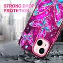 Casetego for iPhone 13 Case,iPhone 14 Case,Compatible with MagSafe,[Military Grade Drop Test] Full Body Protection Slim Shockproof Rugged Marble Women Girls Case for iPhone 13/14 6.1 inch,Ruby Red