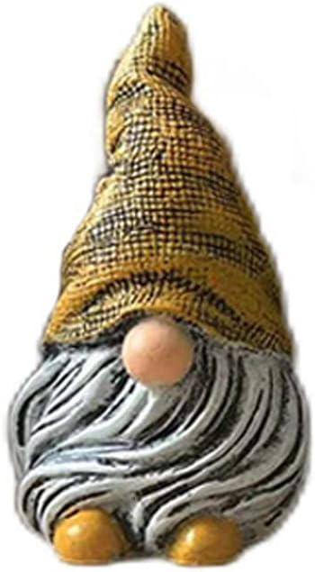 Gnomes Ornament Resin Statues Mini Dwarf Figurine for Desk Outdoor Garden Patio Porch Lawn Home Decor Sculpture