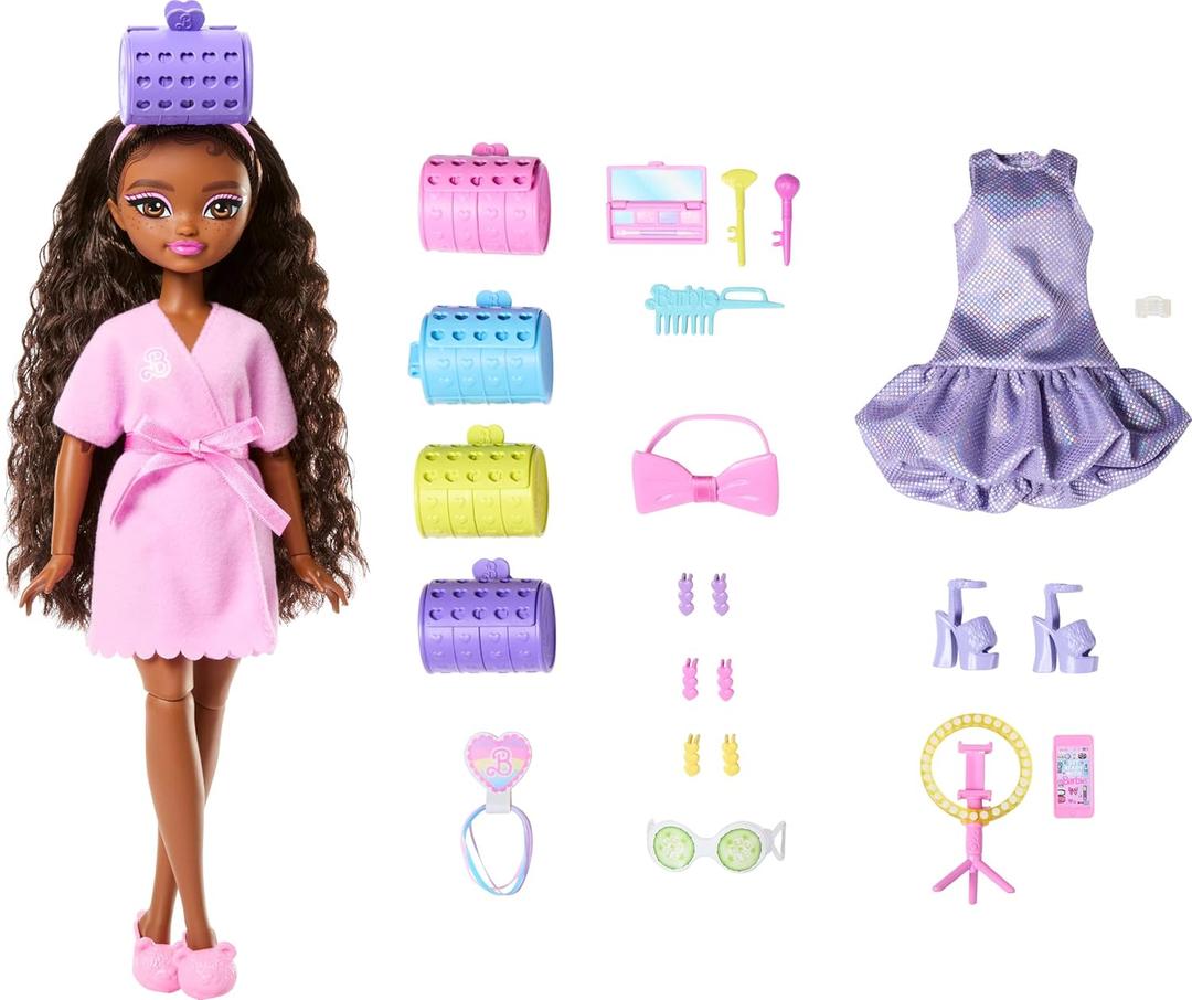 Barbie Dream GET Ready Brooklyn Fashion Doll with Stylized Hair, Including Surprise Hair Accessories & 15+ Looks