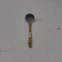 Silicone Soup Ladle - with Wooden Handle, Non-Stick Cookware Heat Resistant Kitchen Utensil - Silver Gray