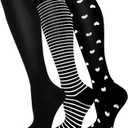 FuelMeFoot 3 Pack Copper Compression Socks - Compression Socks Women & Men Circulation - Best for Medical,Running,Athletic (Black, L/XL)