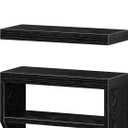 QEEIG Bathroom Floating Shelves for Wall - Shelf Over Toilet Paper Storage Farmhouse 16 inch Set of 3, Black (028-40B3)