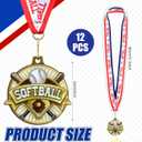 Ecation Medals with Neck Ribbons Sports Awards Medals Soccer Baseball Team Awards Softball T-Ball Flag Football Trophy Cheer up Favors for Sports Competitions Celebration Gift