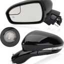 Left Driver Side Mirror for 2013 2014 2015 2016 Ford Fusion Sedan S SE SE Hybrid,Power Mirror with Heated,In-housing Signal Light,Puddle Lights,Manual Folding,Ford Fusion Mirror  Passenger Side, Black