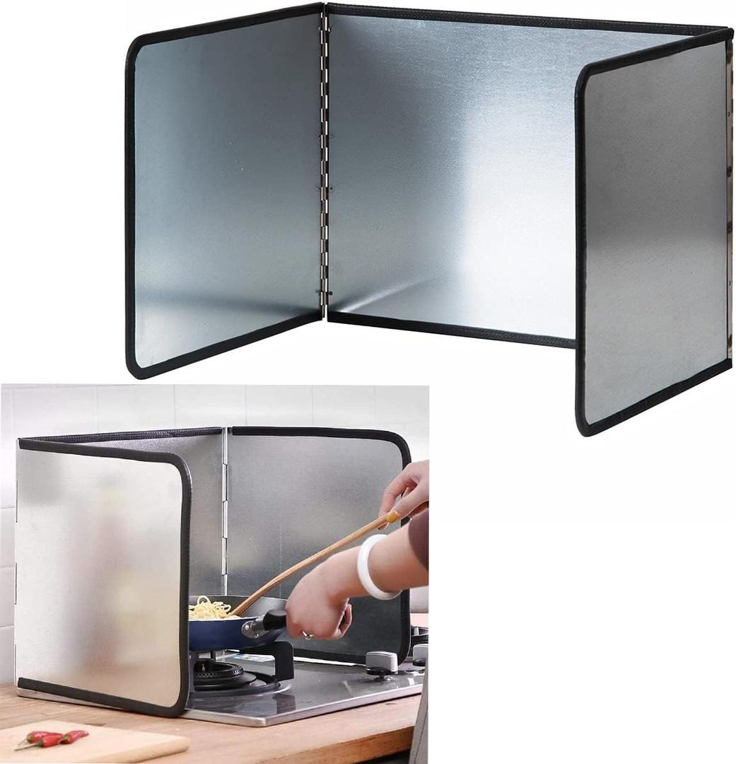 Stove Splatter Guard Grease Splatter Guard Splatter Shield Nonstick Stove Splash Guard Splatter Screen For Frying Oil Splatter Guard Backsplash Guard (M, Height 30cm)