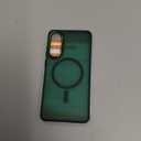 for Samsung Galaxy S25 Edge Case, Matte Magnetic Phone Case with 1 Screen Protector, Support for Magsafe, Translucent Frosted Shockproof Protective Cover for Samsung Galaxy S25 Edge, Dark Green