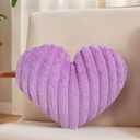16 Inch Lavender Heart Pillow Valentine Soft Decorative Throw Pillows, Heart Shaped Fluffy Faux Fur Pillows Cushions for Couch Chair Bed Bedroom Room Home Decor Aesthetic (1, Lavender, Medium-16"x13")