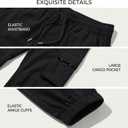 Men's Casual Pants Cotton Pants Recreation,Drawstring Sweatpants in Jogging (Black, M)