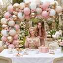 Dusty Pink Balloons, 60Pcs Pastel Light Pink and White Balloon Beige Sand White Champagne Gold Latex Neutral Balloons for Women Birthday Boho Wedding Baby Bridal Shower Party Mothers Day Decorations
