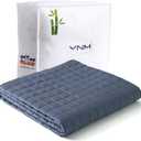 YnM Cooling Weighted Blanket for Adults, 20lbs Heavy Bed Throw for One Person of 190lbs, Perfect for Hot Sleepers or Warm Climates with Cooling Rayon/Glass Beads(60x80 Inches,Queen Bed, Blue Grey)