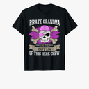 Pirate Grandma Caribbean Captain Grandmother Pirate T-Shirt, Black M
