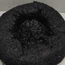 Hoewina Dog & Cat Bed, 20in Cat Beds for Indoor Cats, Calming Donut Bed for Puppy and Kitten, Washable Round Fluffy Pet Bed for Small Medium Dogs and Cats (Black)