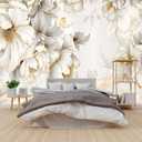 Light-Colored Floral Bedroom Peel-and-Stick Wallpaper-96 x137