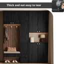 Abyssaly Black Wood Grain Contact Paper 35.4" x 118" Peel and Stick Wallpaper Wooden Look Self-Adhesive Thicken Wallpaper Vinyl Wrap for Kitchen Countertops Shelf with Scraper, Paper Cutter
