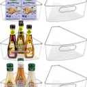 Lazy Susan Cabinet Organizer Bins for 26" Diameter Corner Organizer, Plastic Cabinet Storage Bin, 1/8 Wedge - Food Safe, BPA Free, with Non-Slip Pads (for 26" Diameter, 6 Pack)