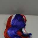 WTHCOS Red White Blue Wigs for Women Girls American Flag Wig 4th of July Wigs Short Curly Wavy Wigs With Bangs Fourth of July Party Wig