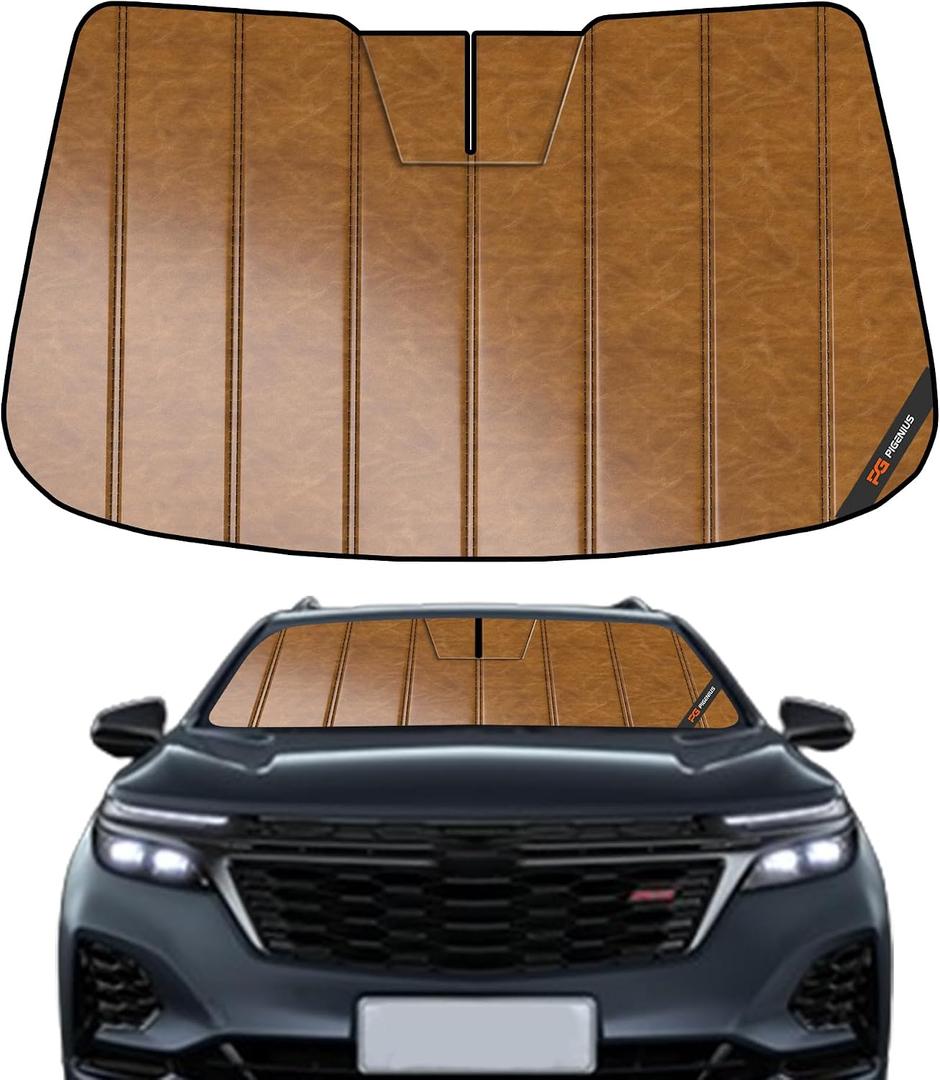 Pigenius Windshield Sun Shade fits Chevy Equinox 2018-2024,Custom Fit Front Window Sunshade,100% UV Rays and Sun Heat Protection,5th-Gen Cooling Design