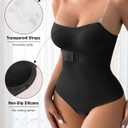 Shapewear Bodysuit Tummy Control Strapless Bra Shapewear for Women Strapless Faja Body Shaper Thong Light Shapewear Black 2XL